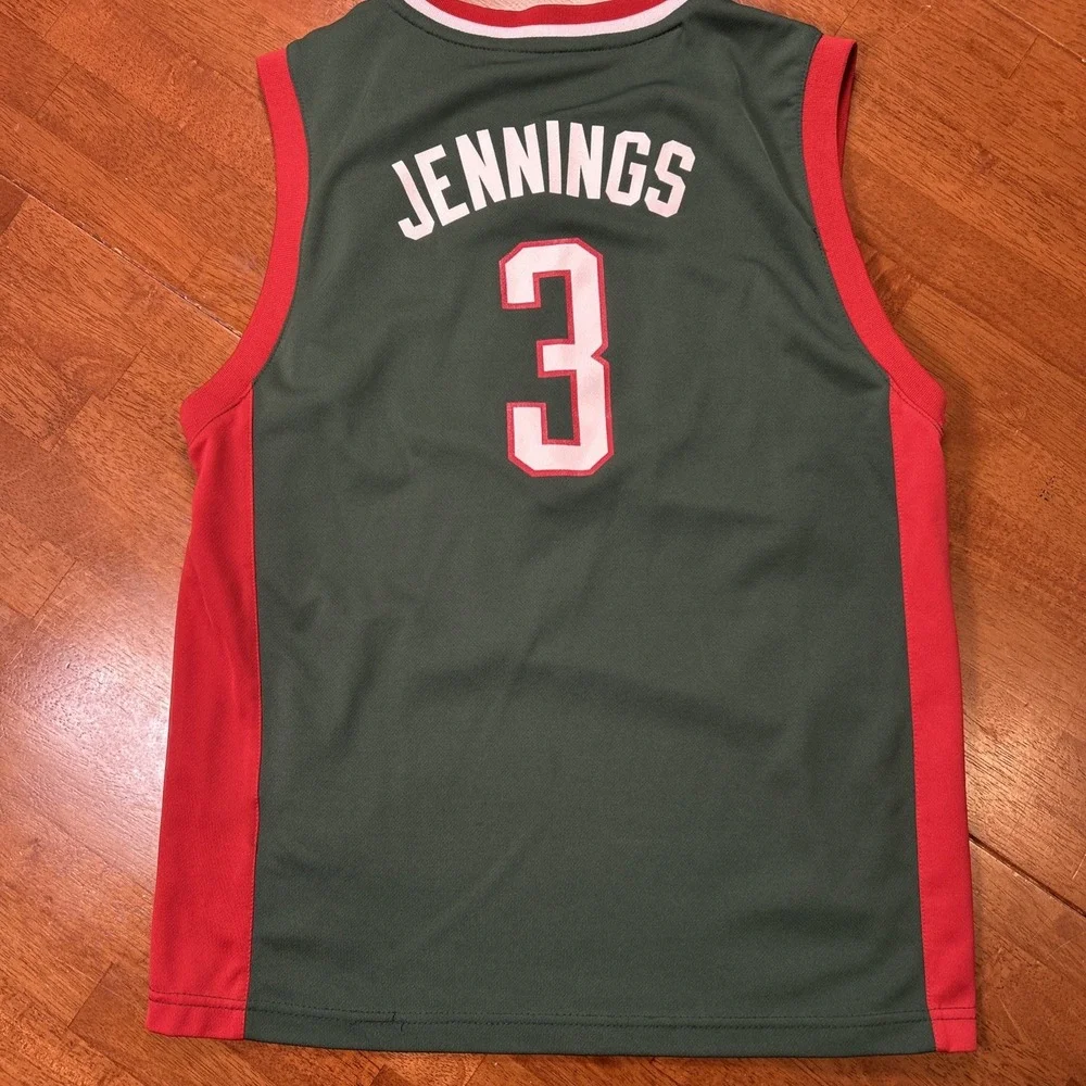 Adidas Milwaukee Bucks Jennings #3 NBA Green Youth Jersey - Size Large
